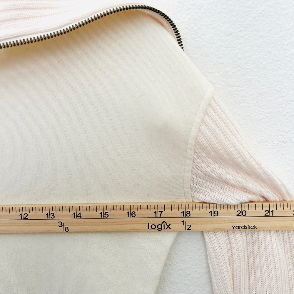 BDG Urban Outfitters Lottie Zip Sweater Top Cropped Knit Collar Ivory Size Large - Picture 11 of 12